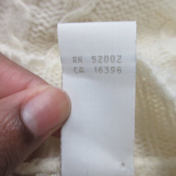 Liz Claiborne Womens Cable Knit Sweater M Ivory Angora Lambswool Coastal Vtg 348 - Picture 5 of 11